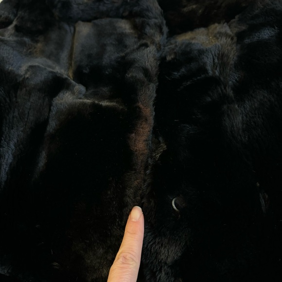 Vintage Real Fur Coat Black Beaver Muskrat Large Morris Furs Limited Mob Wife - Picture 12 of 12